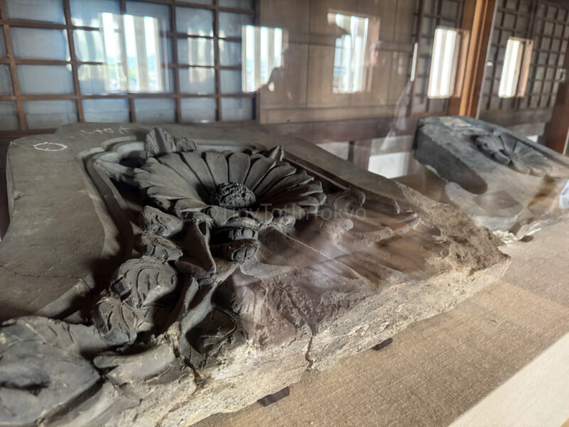 Roof tiles on display at Himeji Castle