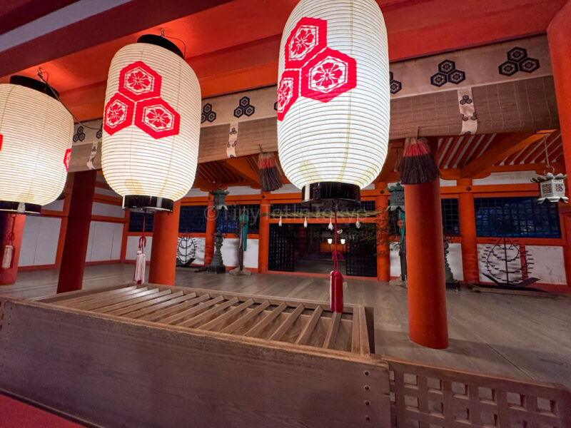 Inside of Itsukushima Shrine in Miyajima