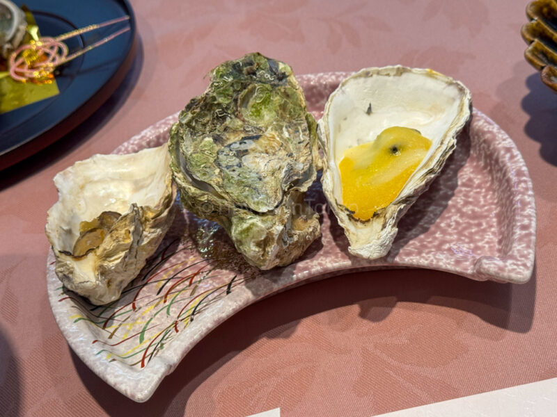 oyster for dinner at Miyajima Hotel Makoto