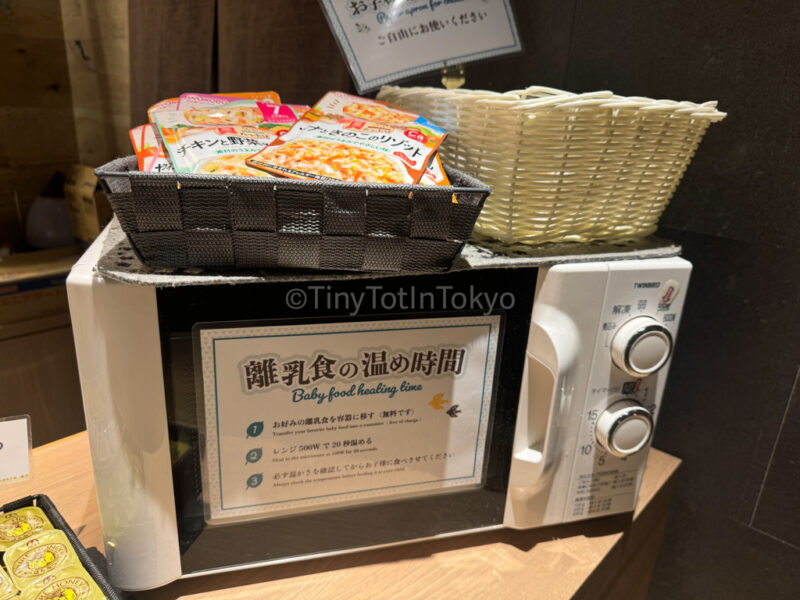 Baby food at hotel buffet breakfast in Furano