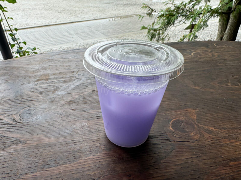 Lavender drink at farm tomita in Hokkaido