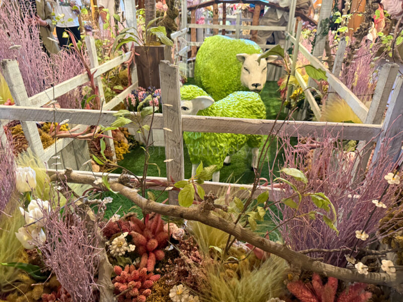 Animal figures inside Farm Tomita in Furano