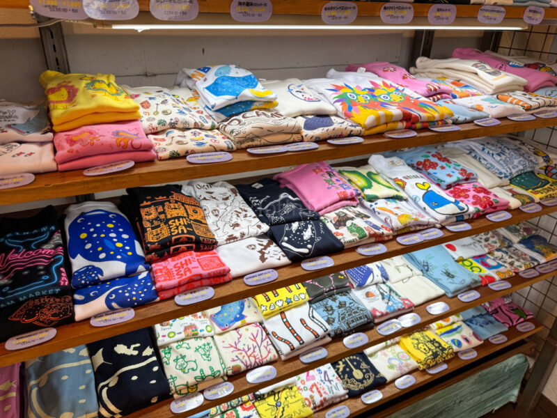 Cute shirts at JAM MARKET Souvenir shop in Okinawa