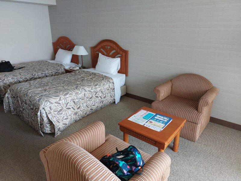 two beds in Rizzan Okinawa hotel's room
