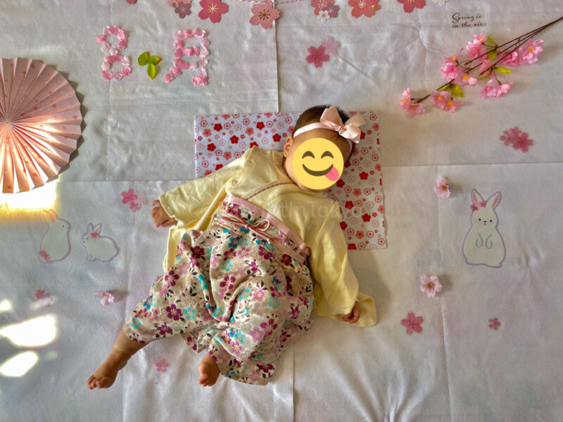 Cherry Blossom baby milestone photo