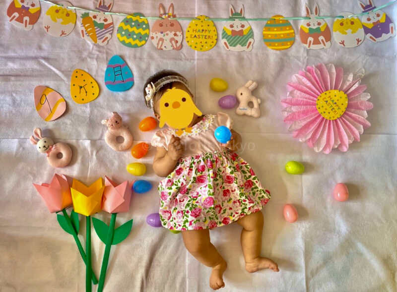 easter milestone photo for baby