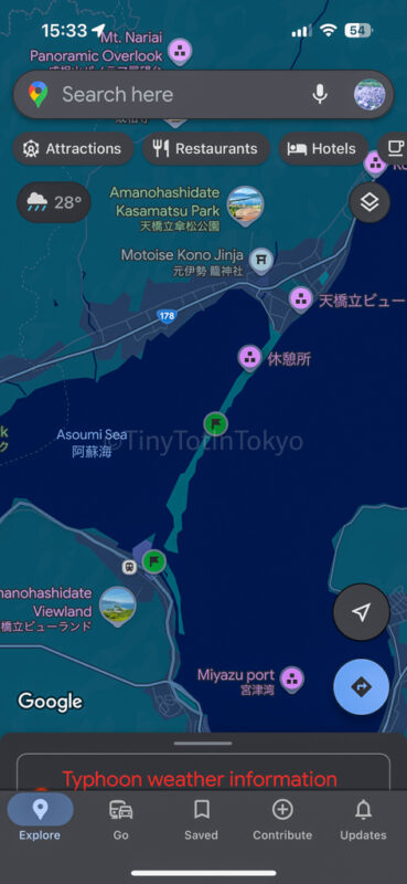 map of Amanohashidate 
