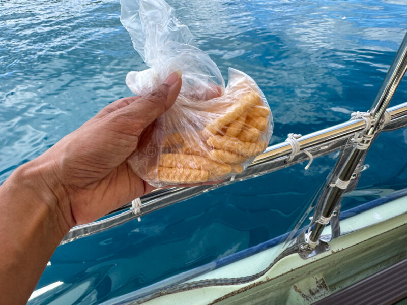 shrimp chips on boatride in ine