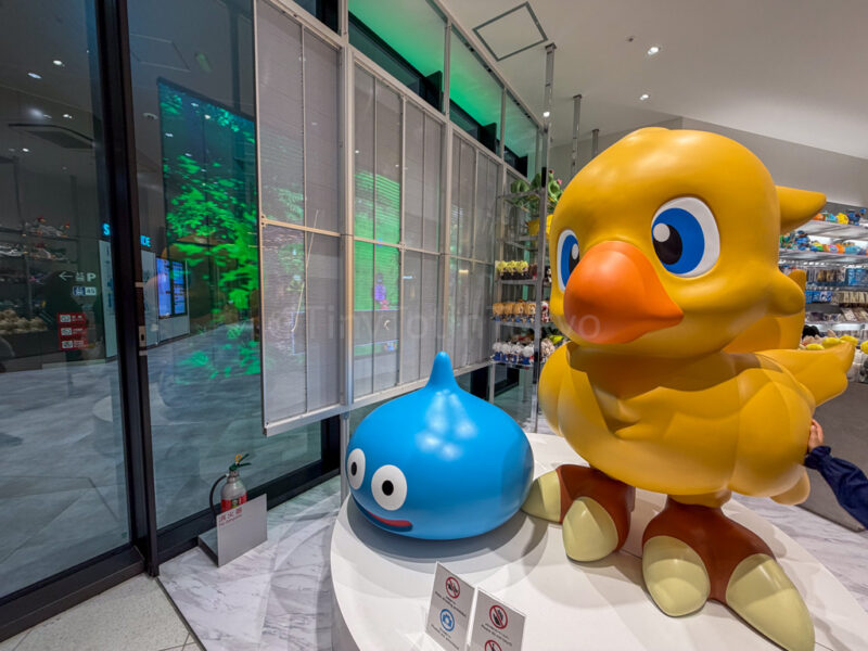 chocobo and slime at square enix garden 