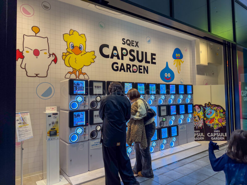 final fantasy capsule toys at square enix garden in tokyo