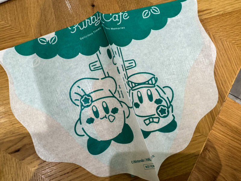 Kirby Cafe paper bib for kids