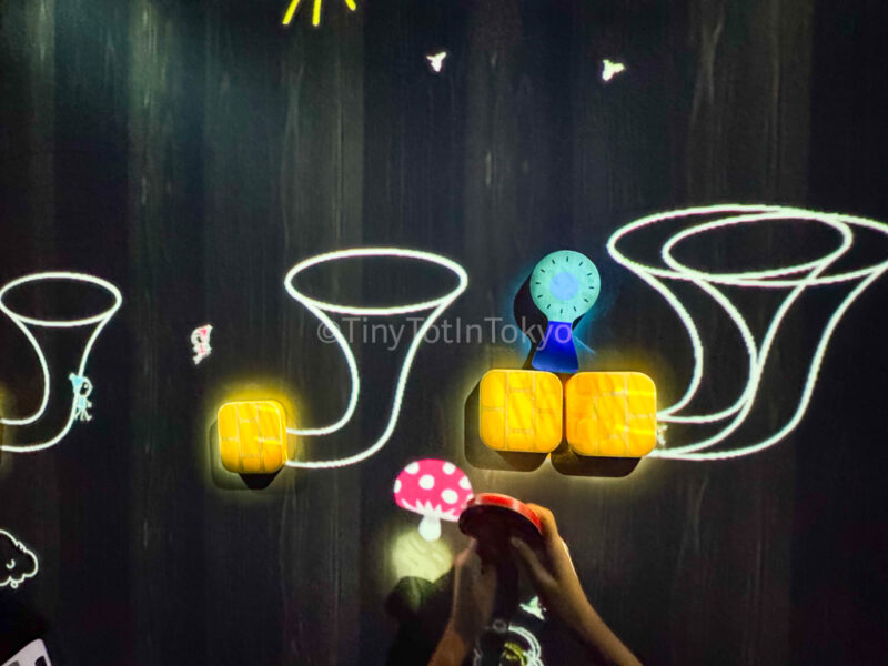 a musical wall at teamlab kyoto