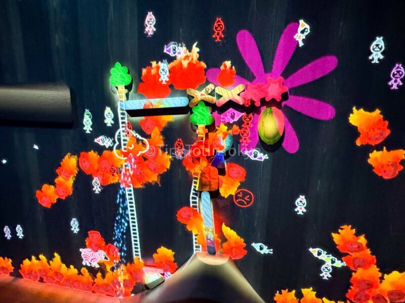 a musical wall at teamlab kyoto