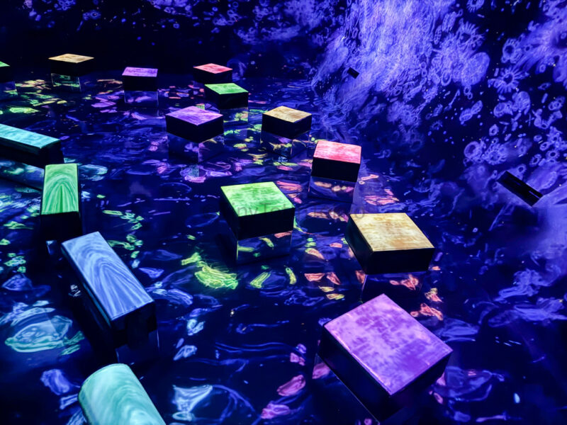 Balance Stepping Stones in the Invisible World at teamLab Kyoto