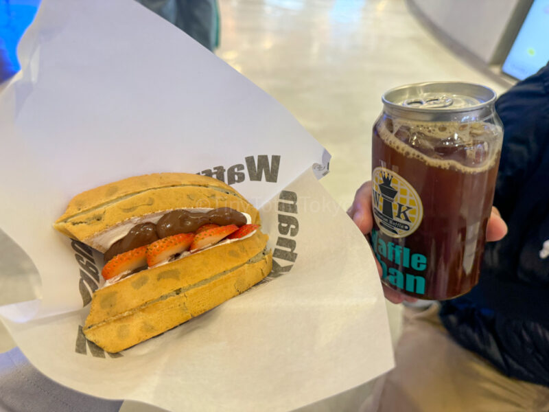 Waffles and iced coffee from Shibuya 109