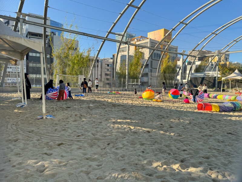 Sand area in Miyashita Park Shibuya