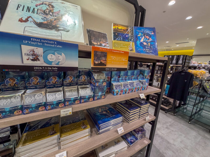 merch at final fantasy x pop up shop in osaka