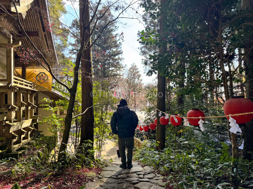 a man walking in winter in Japan