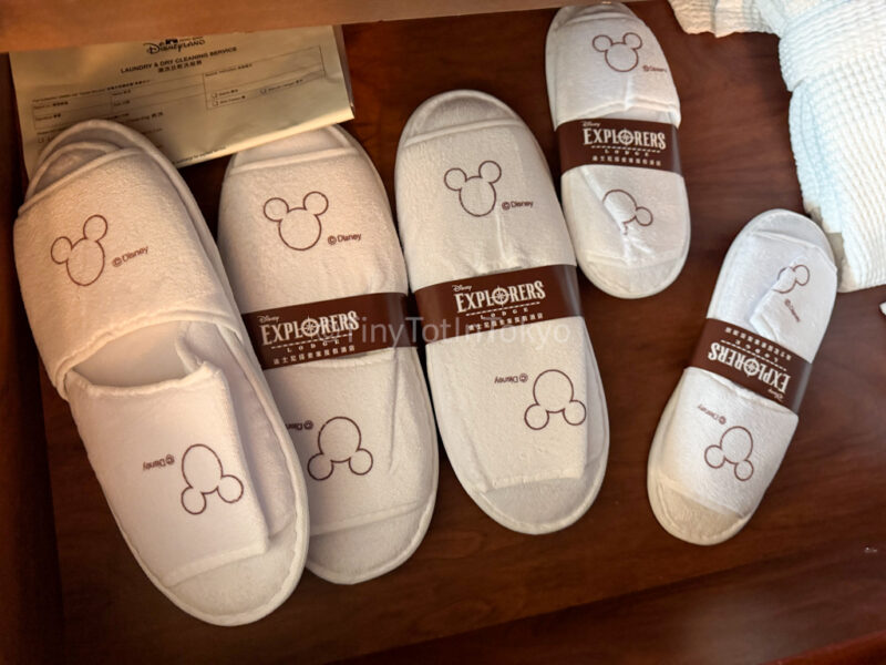 slippers at Hong Kong Disneyland Explorers Lodge 
