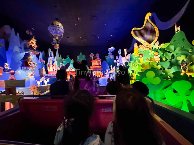 Children on It's a small world ride at Hong Kong Disneyland