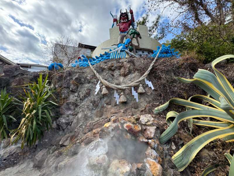 famous demon statue at kamado jigoku