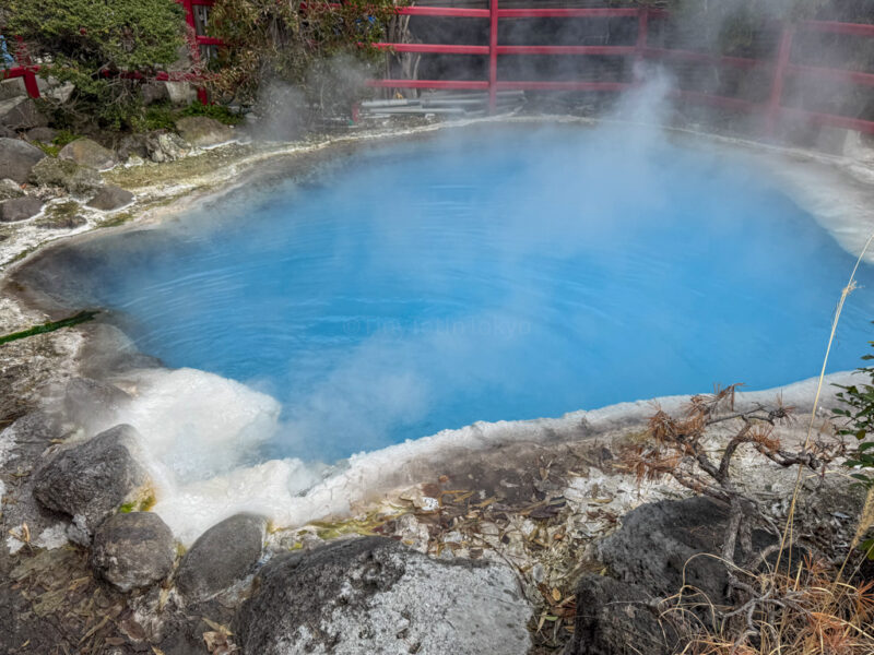 white onsen at Kamado Jigoku in Beppu
