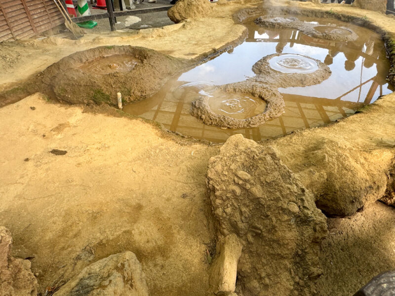 thermal mud at kamado jigoku at beppu