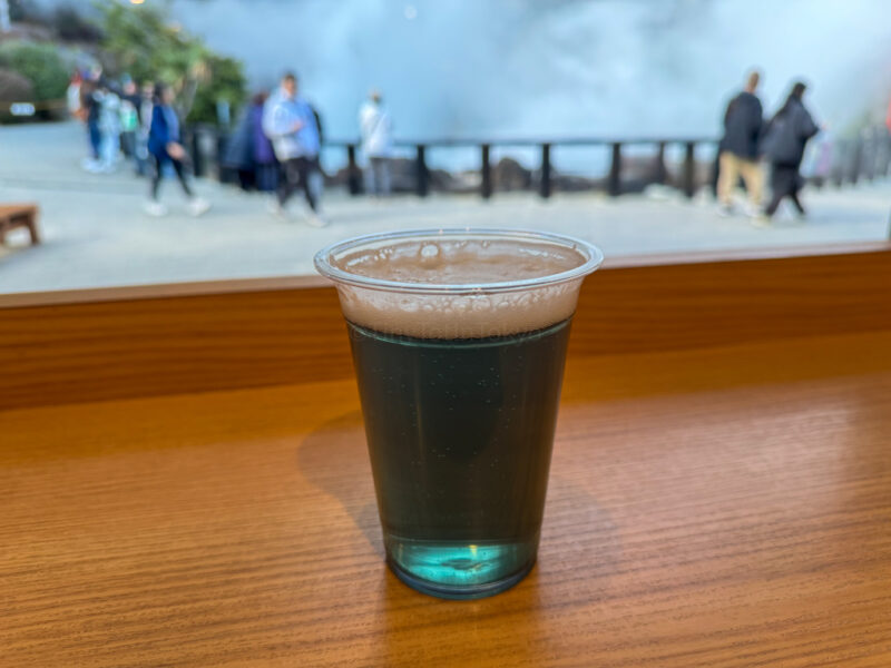 blue beer at umi jigoku in beppu