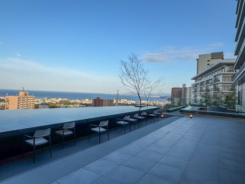 View from lobby of Suginoi Hotel in Beppu