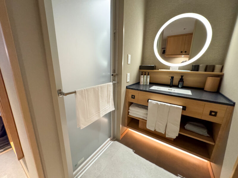 sink at hoshi kan standard room at suginoi hotel beppu