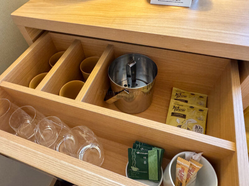 glasses at hoshi kan standard room at suginoi hotel beppu