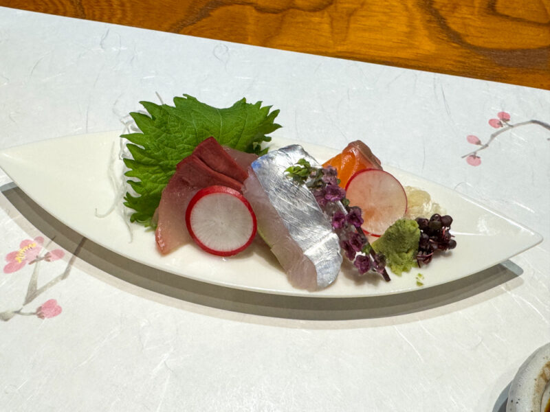 sashimi dinner at Yama no Hotel Musouen in Yufuin