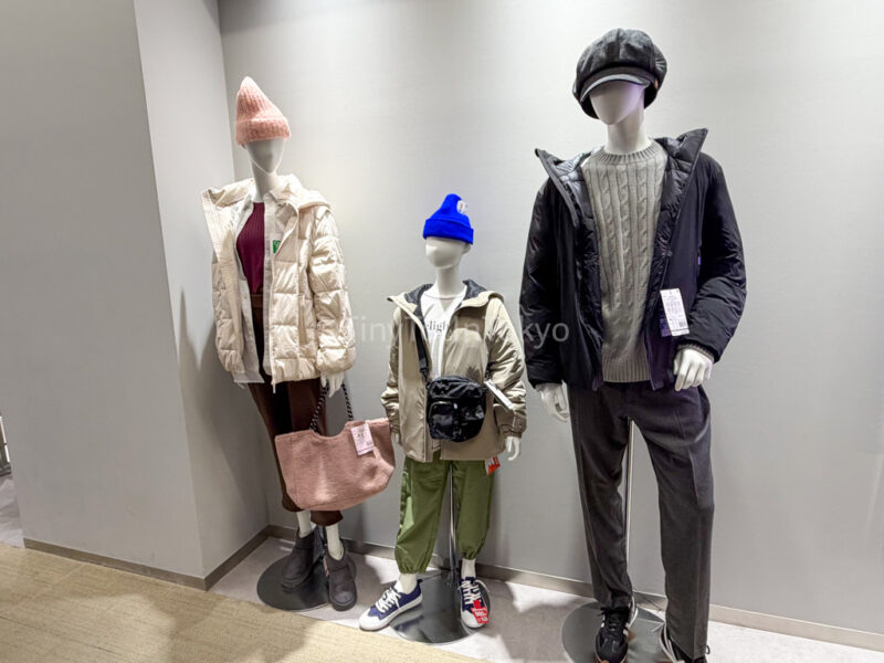 Winter clothes for a family in Japan