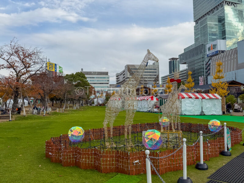 decorations at tenshiba Christmas markets in Osaka