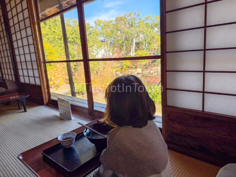 a child at sanshu-tei in nara