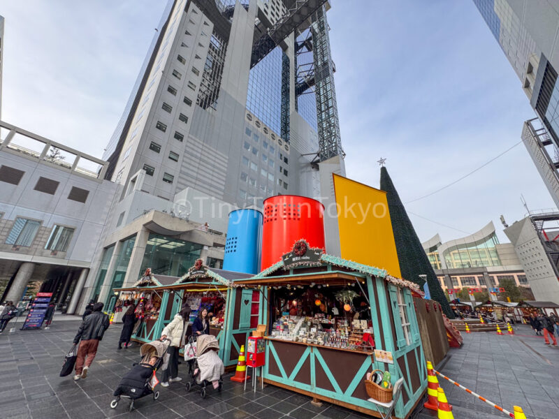 stalls at umeda christmas market in osaka