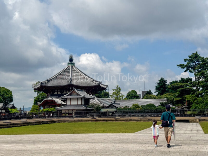 a family at kofuku-ji temple in nara