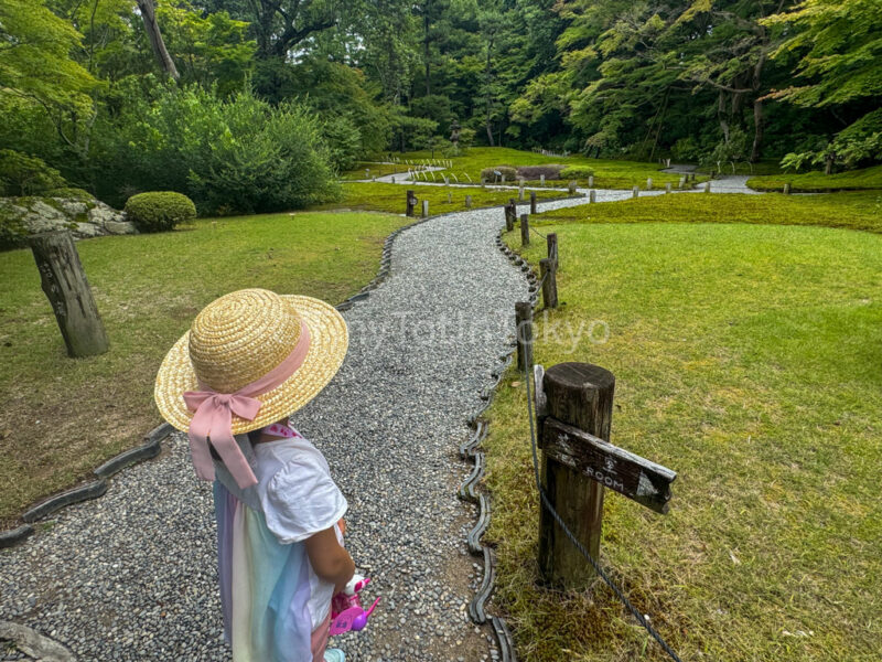 a child in a garden in Nara