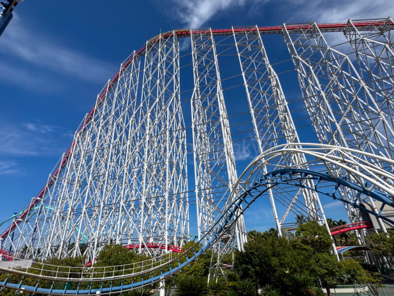 A close up of Steel Dragon 2000 at Nagashima Spa Land