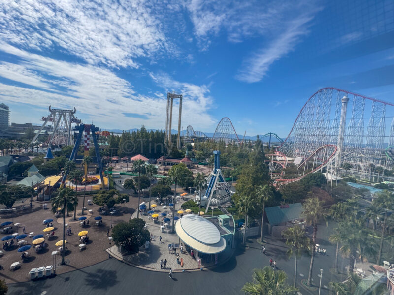Aerial view of Nagashima Spa Land, an amusement park for families