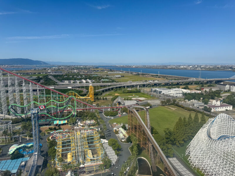 view from the ferris wheel at Nagashima Spa Land