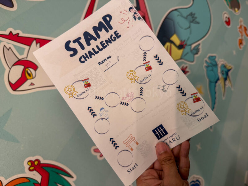stamp challenge at MIMARU Japan Pokemon hotel room