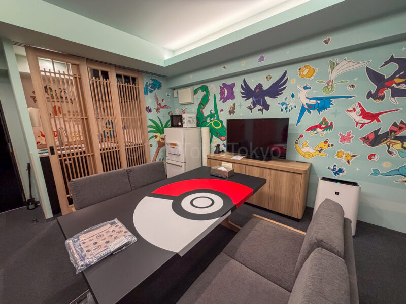 table at MIMARU pokemon hotel japan