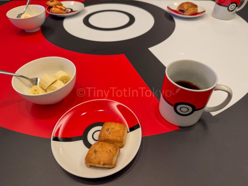 having breakfast at MIMARU Japan Pokemon hotel