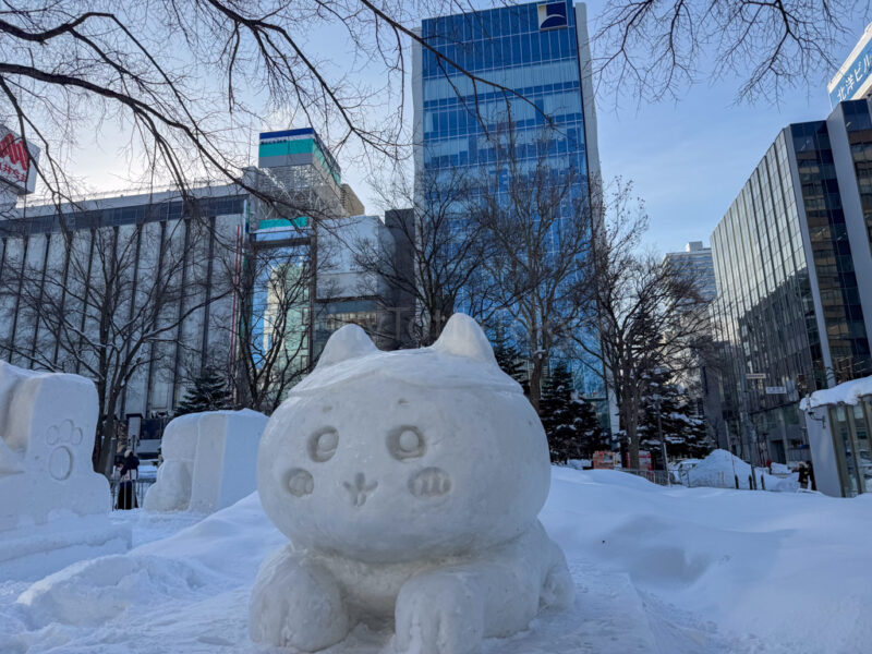 chiikawa yuki matsuri snow sculpture at odori park