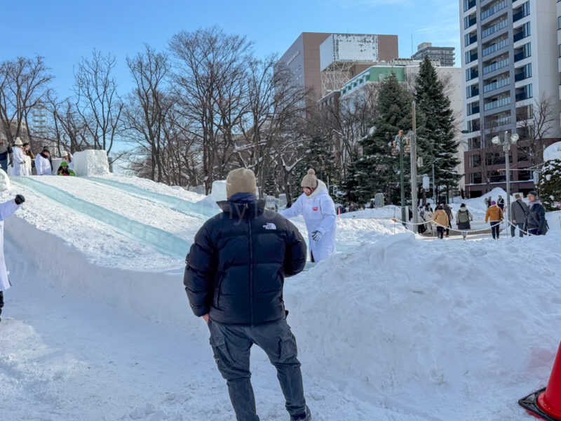 Ice slide at sapporo snow festival