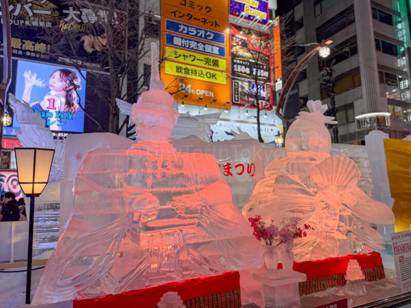 Hina Matsuri statues at Sapporo Snow Festival Susukino