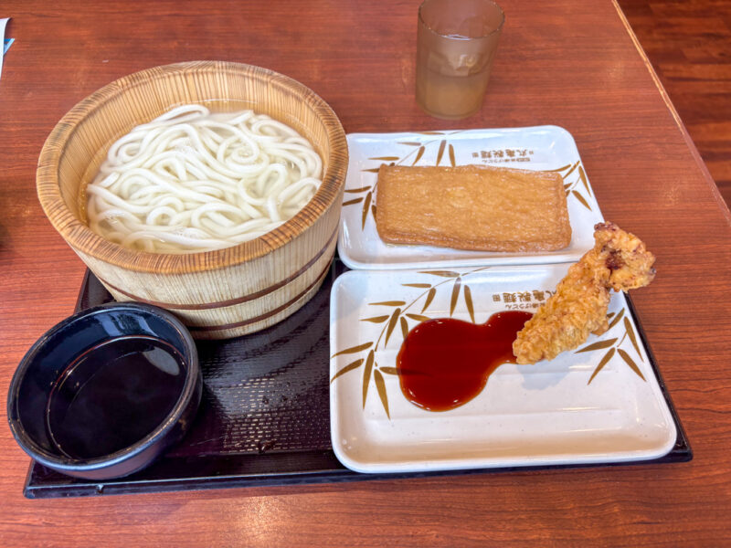 udon from a marukame chain restaurant in japan 