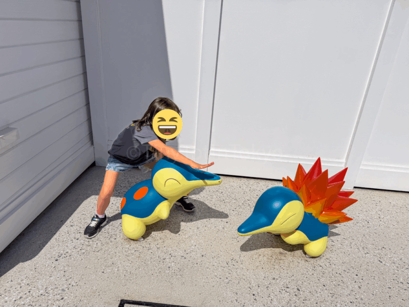 a child and a pokemon at pokepark kanto