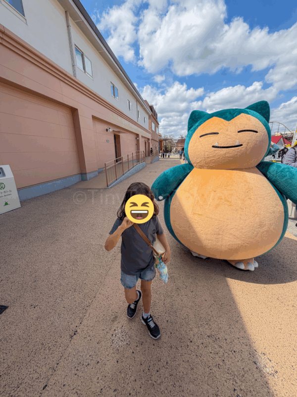 a child with snorlax at pokepark kanto